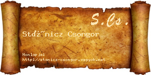 Stánicz Csongor névjegykártya