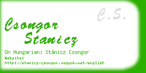 csongor stanicz business card